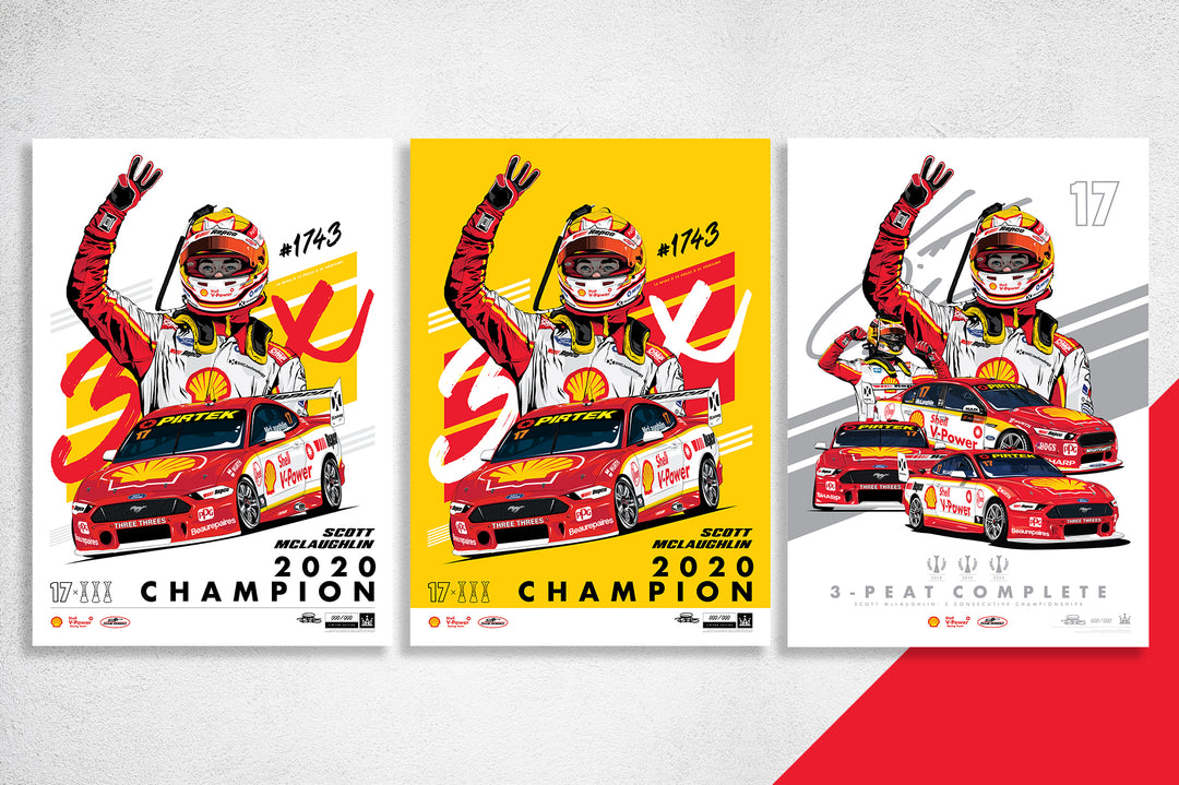 Pre-Order Alert: Shell V-Power Racing Team Scott McLaughlin 2020 Champion + 3-Peat Complete Prints