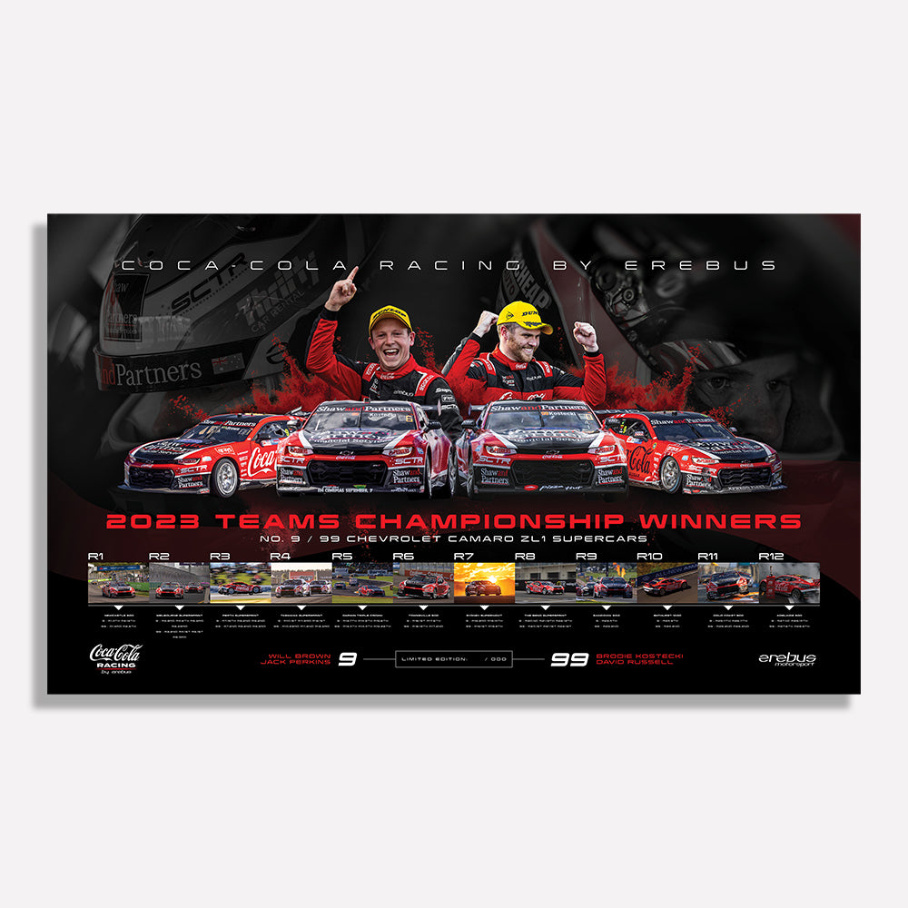 Authentic Winner Coca-Cola Racing By Erebus: 2023 Supercars Teams Championship Winners ...