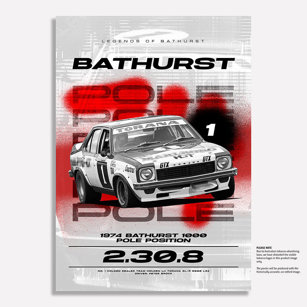 1974 Bathurst 1000 Pole Position Poster