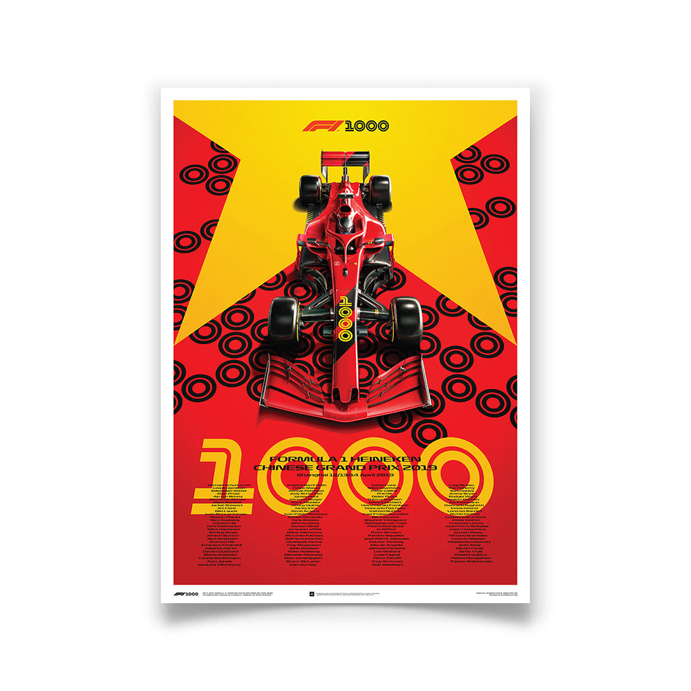 Formula 1 2019 Heineken Chinese Grand Prix - 1000th Grand Print Commemorative Print