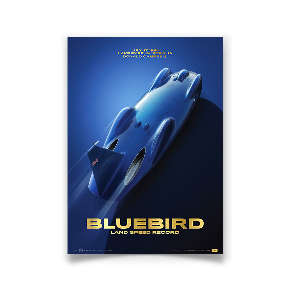 Bluebird - Donald Campbell 1964 Land Speed Record - Australia  - Collector's Edition Print