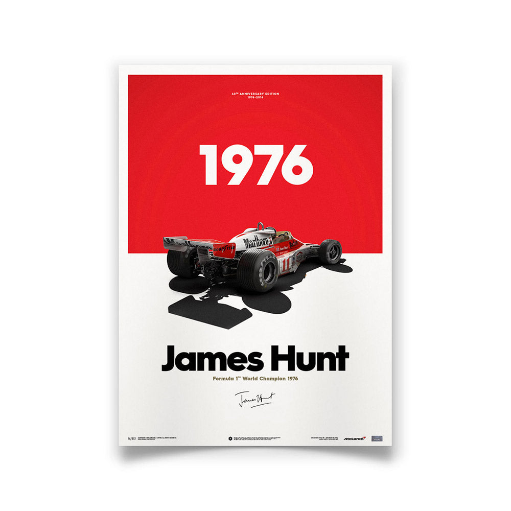 McLaren M23 James Hunt 1976 F1 World Championship Winner Print