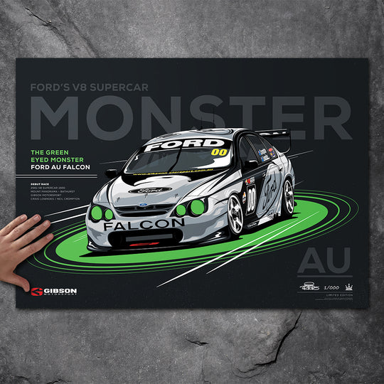 Ford AU Falcon ‘Green Eyed Monster’ Race Debut Limited Edition Print