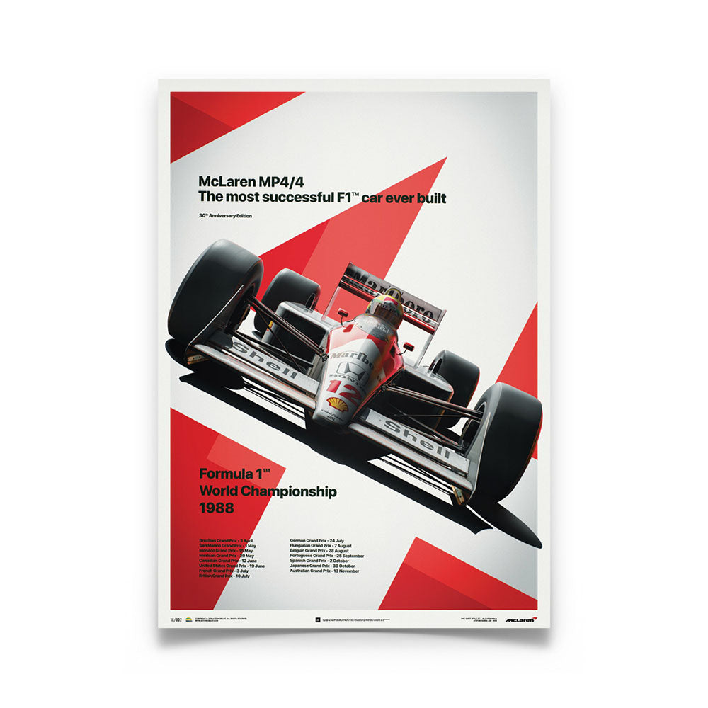 McLaren MP4/4 Ayrton Senna 1988 F1 World Champion (MP4/4) Print