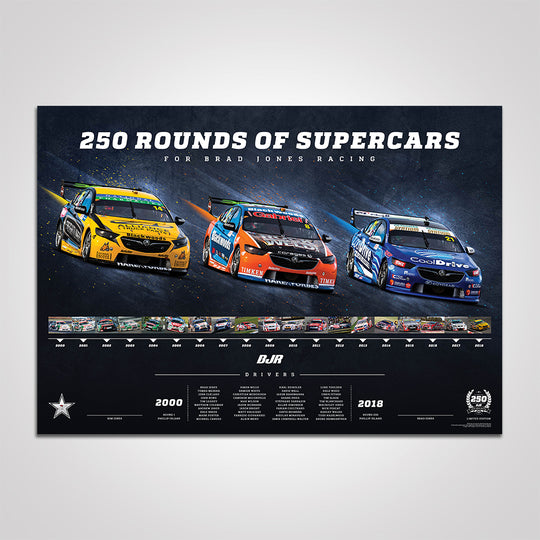 Brad Jones Racing 250 Rounds Of Supercars Print