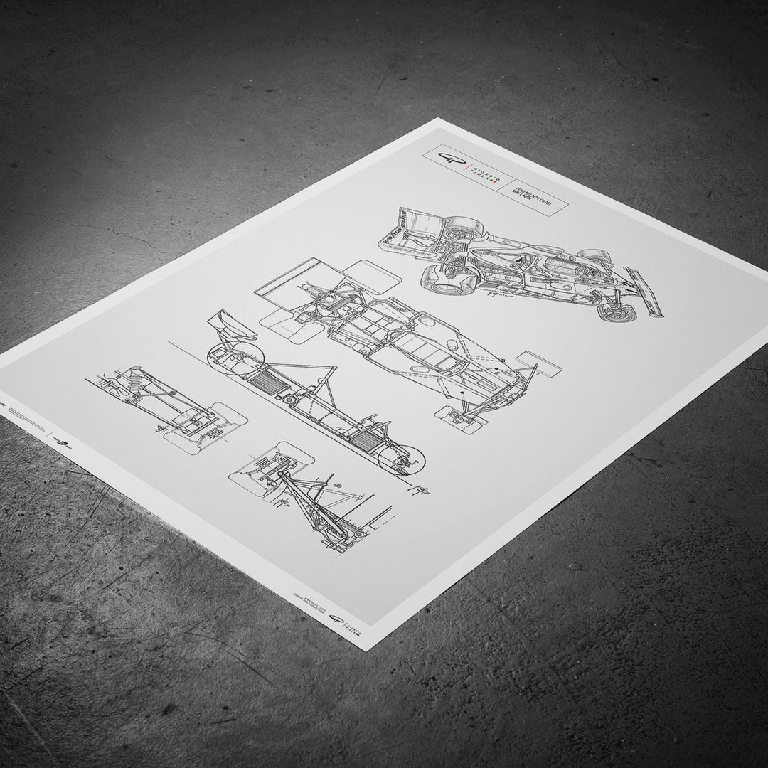 Giorgio Piola Technical Drawing - Ferrari 312T - Niki Lauda - 1975 - Unlimited Poster