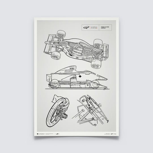 Giorgio Piola Technical Drawing - Ferrari F1-90 - 1990 - Unlimited Poster