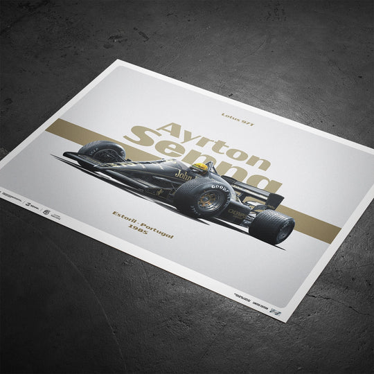 Lotus 97T - Ayrton Senna - Horizontal Tribute - Estoril, 1985 - Limited Edition Print