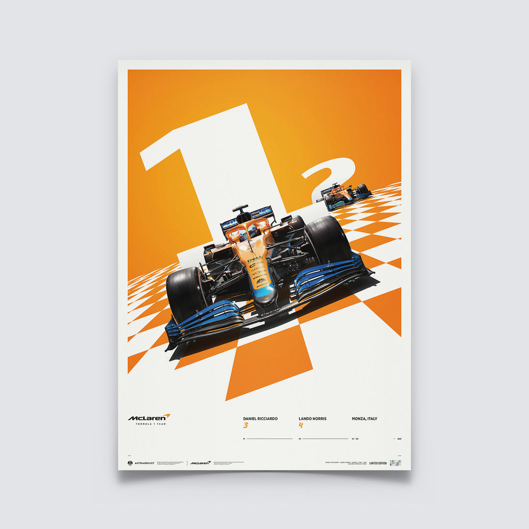 McLaren Formula 1 Team - Daniel Ricciardo 2021 Monza Grand Prix Winner - Limited Edition Print