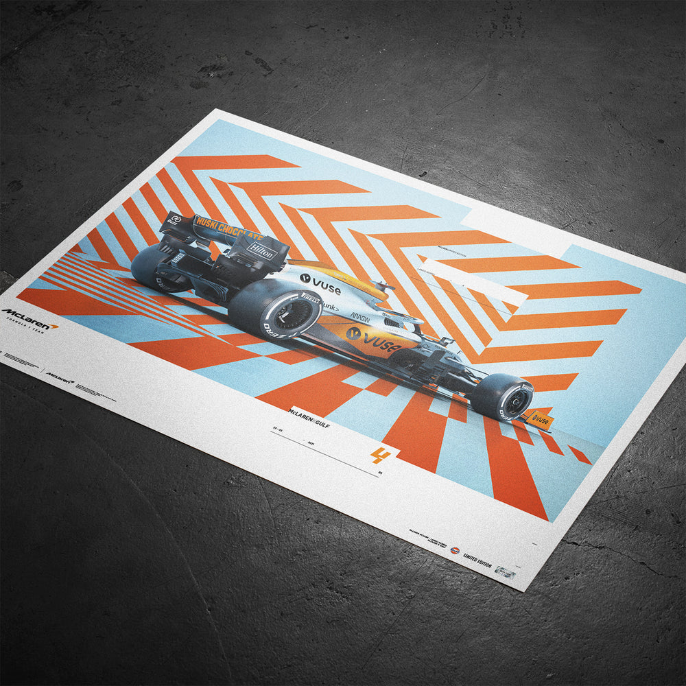 McLaren X Gulf - Horizontal - Lando Norris - 2021 Limited Edition Print