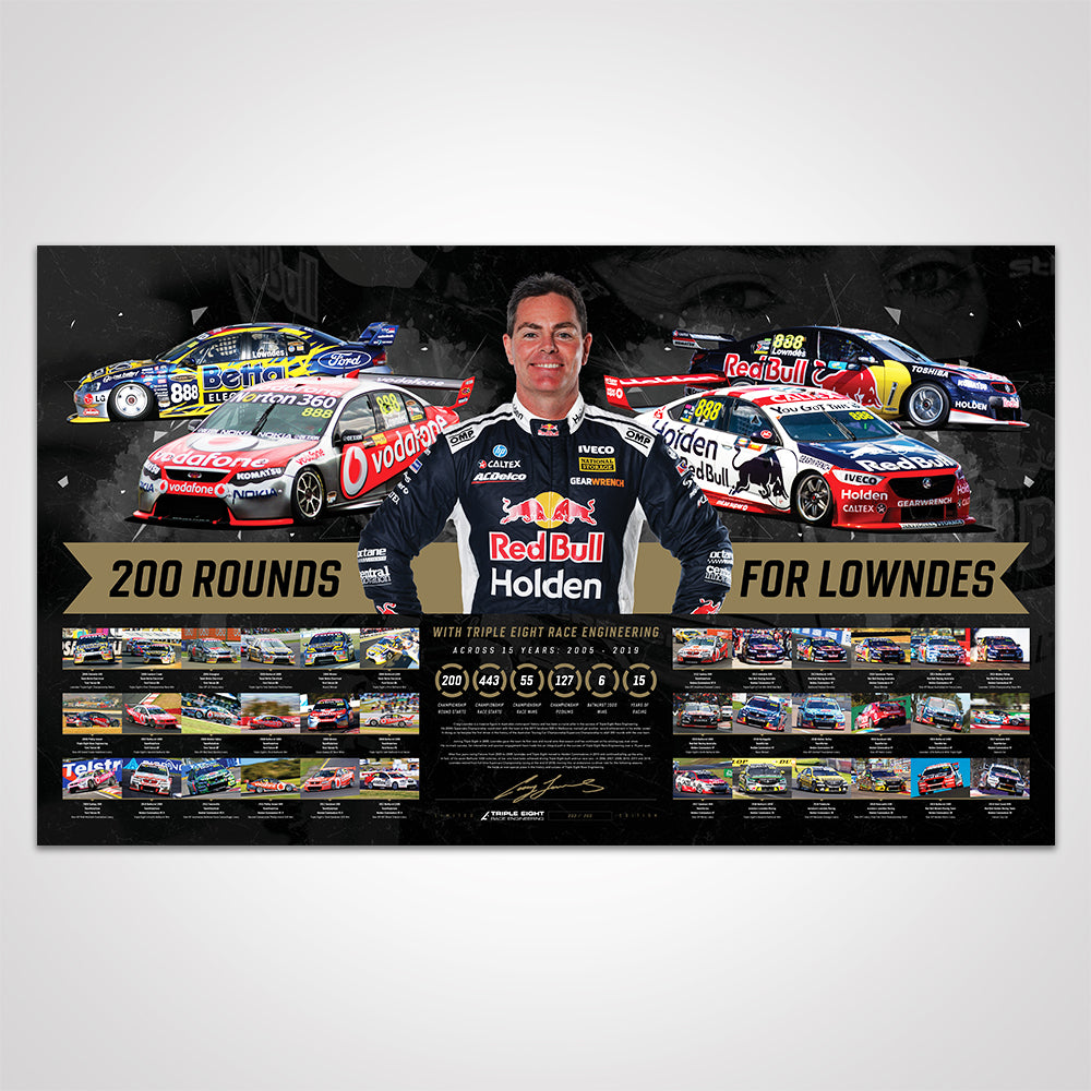 Triple Eight Race Engineering ‘200 Rounds For Lowndes’ Signed Limited Edition Print