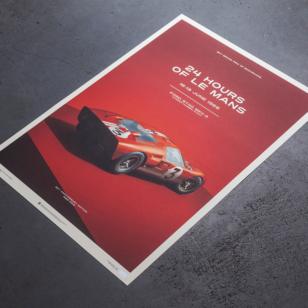 Ford GT40 1966 LeMans 24HR Red Print