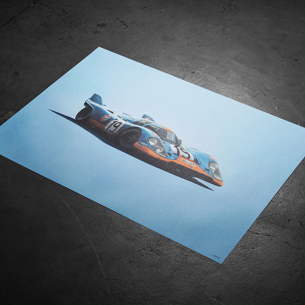 Porsche 917 Gulf 1971 LeMans 24HR Colors of Speed Print