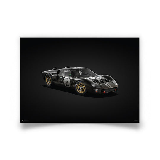 Ford GT40 Black 1966 LeMans 24HR Winner Colours of Speed Print