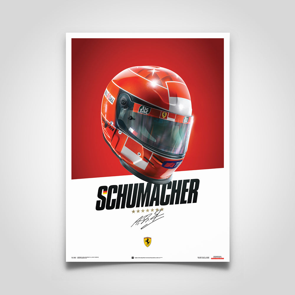 Ferrari F1-2000 Michael Schumacher Helmet Edition Print