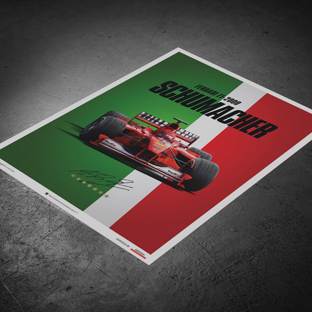 Ferrari F1-2000 Michael Schumacher 2000 F1 World Championship Winner - Italy Edition Print