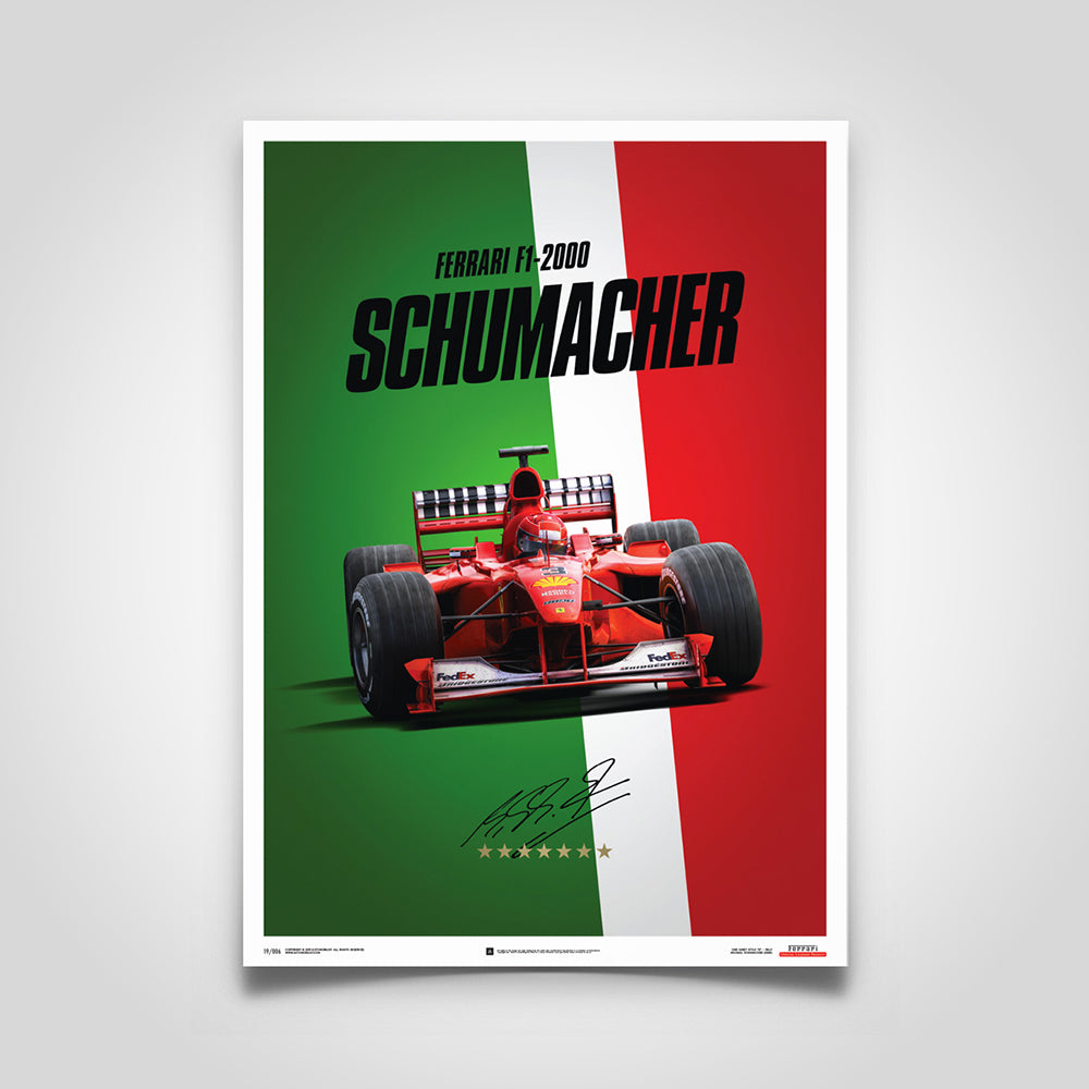 Ferrari F1-2000 Michael Schumacher 2000 F1 World Championship Winner - Italy Edition Print